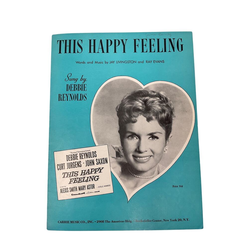 This Happy Feeling Sheet Music 1957‎ Debbie Reynolds Jay Livingston Ray Evans